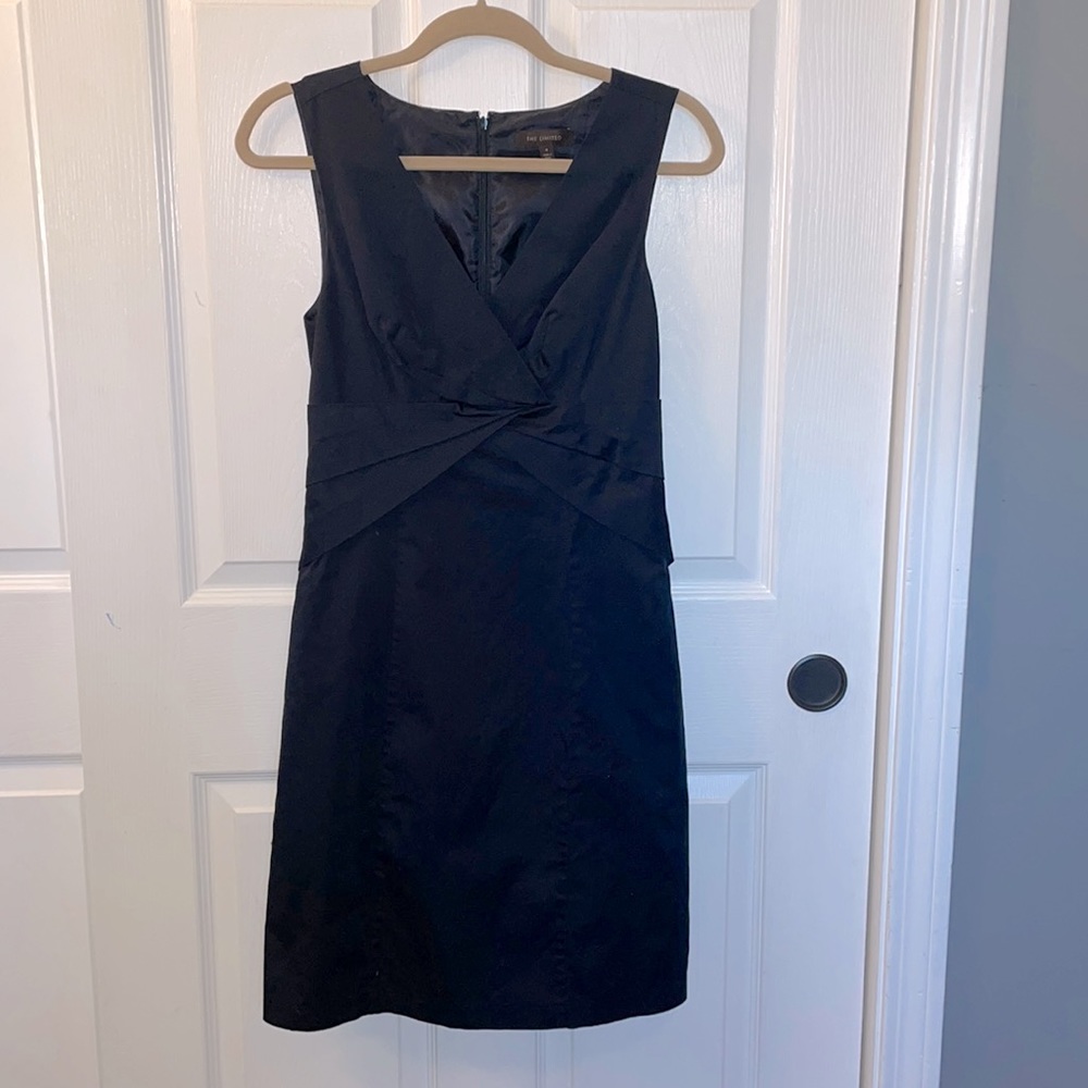 The Limited V Neck Sheath Dress Navy Blue